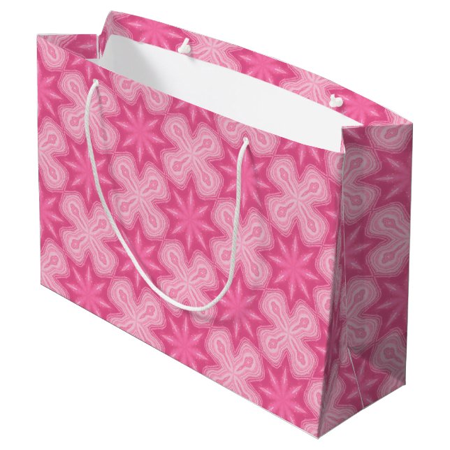 Bolsa De Regalo Grande Rosa Y Blanco (Angulo reverso)