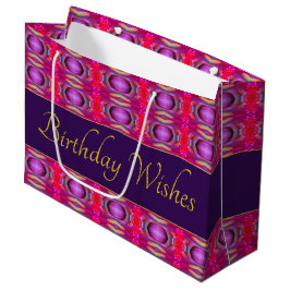 Bolsa De Regalo Grande Rosa y oro de ciruela