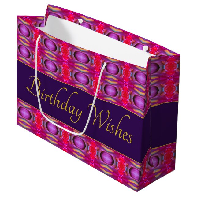 Bolsa De Regalo Grande Rosa y oro de ciruela (Angulo Anverso)