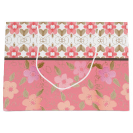 Bolsa De Regalo Grande Rosa Y Rosa Elegante