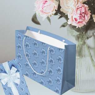 Bolsa De Regalo Grande Rosas Azules Desvaídas Vintage para Todas las Ocas