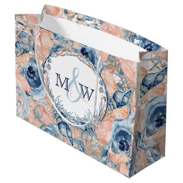 Bolsa De Regalo Grande Rosas Náuticos Bodas Beach Seashell (Angulo reverso)