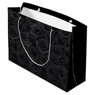 Bolsa De Regalo Grande Rosas negros con flores calientes