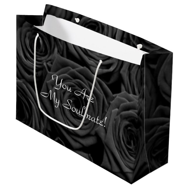 Bolsa De Regalo Grande rosas negros San Valentín (Angulo Anverso)