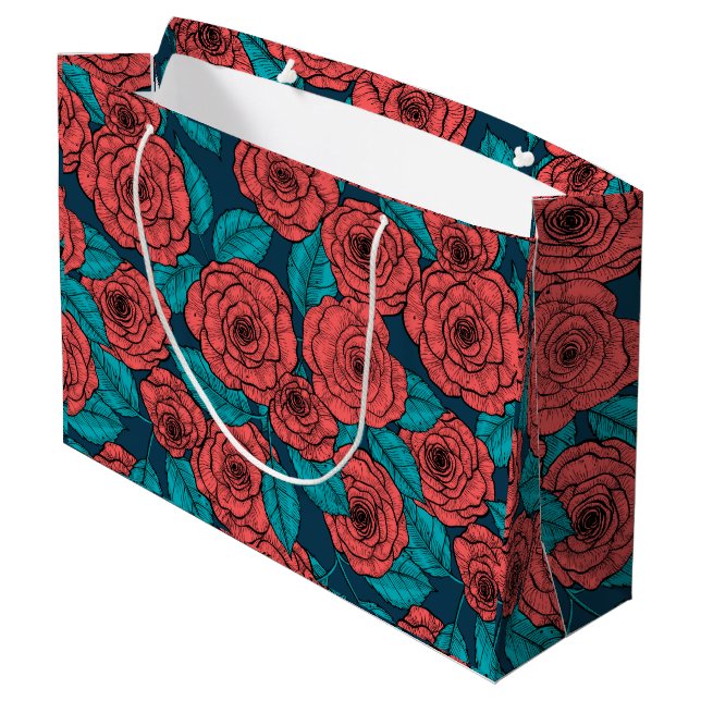 Bolsa De Regalo Grande Rosas rojas (Angulo reverso)