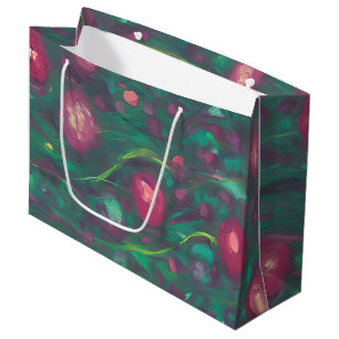 Bolsa De Regalo Grande Rosas rojas silenciadas abstractas