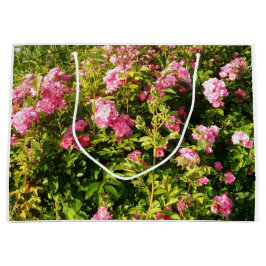 Bolsa De Regalo Grande Rosas rosadas en flor