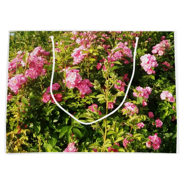 Bolsa De Regalo Grande Rosas rosas rosas en flor (Anverso)