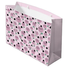 Bolsa De Regalo Grande Rosas y puntos.