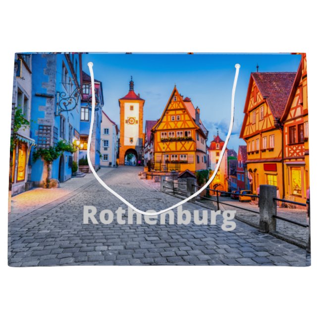 Bolsa De Regalo Grande Rothenburg, Alemania Street City View (Anverso)