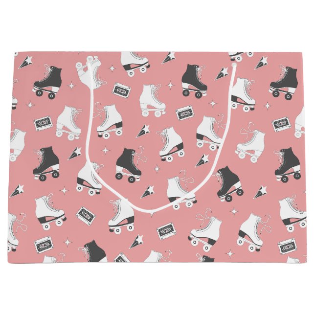 Bolsa De Regalo Grande Rótulos retro y cintas de cassette (Anverso)