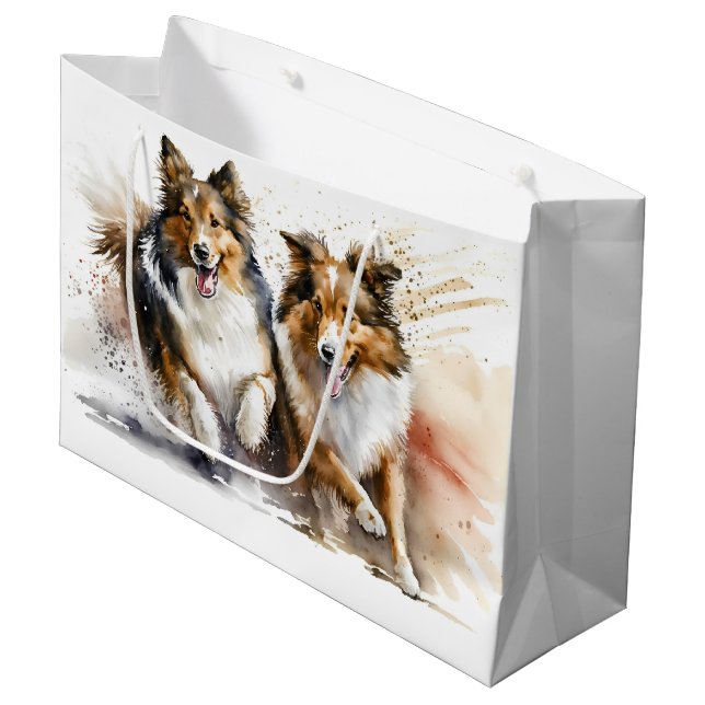Bolsa De Regalo Grande Rough Collies Pinting (Angulo Anverso)