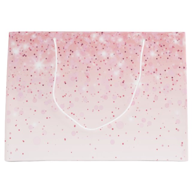 Bolsa De Regalo Grande Rubor con Brillo Pink Sparkle (Anverso)