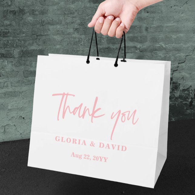 Bolsa De Regalo Grande Rubor Pink Gracias Boda (Subido por el creador)