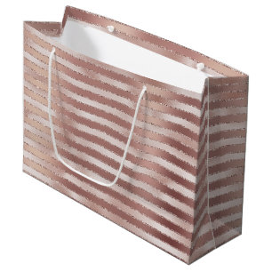 Bolsa De Regalo Grande Rubor Rosa Oro Rosado Rayas Brillo Despedida de So
