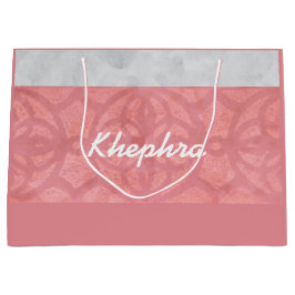 Bolsa De Regalo Grande Ruddy Pink Batik Gray Water Name