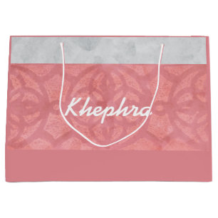 Bolsa De Regalo Grande Ruddy Pink Batik Gray Water Name