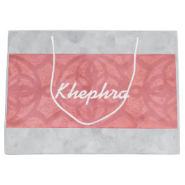 Bolsa De Regalo Grande Ruddy Pink Batik Gray Water Name