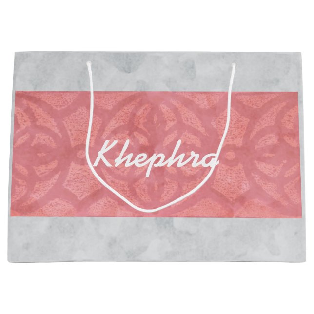 Bolsa De Regalo Grande Ruddy Pink Batik Gray Water Name (Anverso)