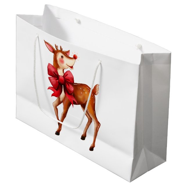 Bolsa De Regalo Grande Rudolph el reno de nariz roja (Angulo Anverso)