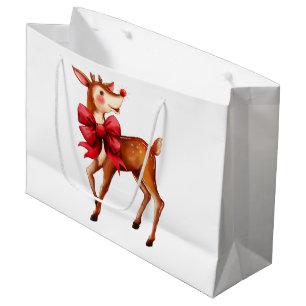Bolsa De Regalo Grande Rudolph el reno sospechado rojo