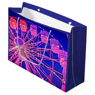 Bolsa De Regalo Grande Rueda de la fortuna púrpura y rosa