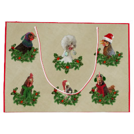 Bolsa De Regalo Grande Rustic Chicken Holiday Gift Bag