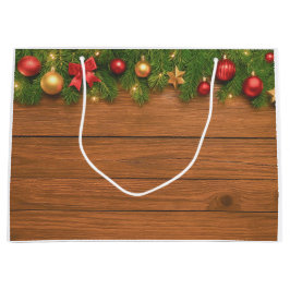 Bolsa De Regalo Grande Rustic Christmas Gift Bag – Customizable Holiday