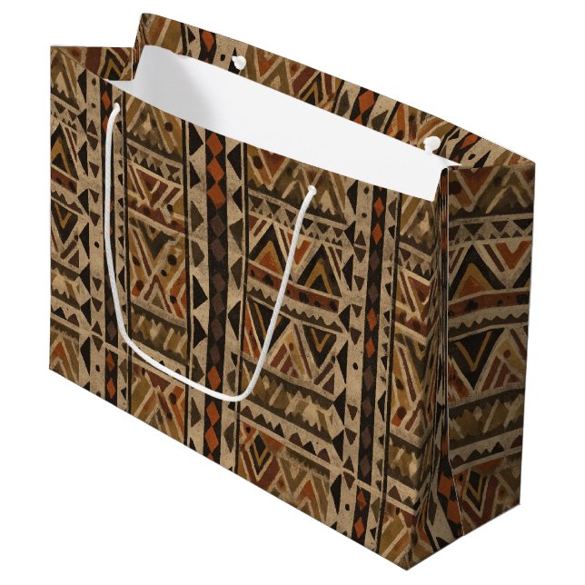 Bolsa De Regalo Grande Rustic Southwestern Stripe Pattern (2) (Angulo Anverso)