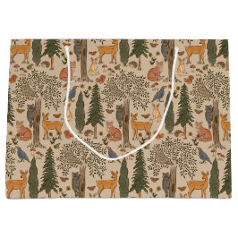 Bolsa De Regalo Grande Rustic Woodland Animals Boy Baby Shower