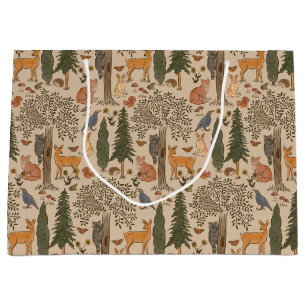 Bolsa De Regalo Grande Rustic Woodland Animals Boy Baby Shower