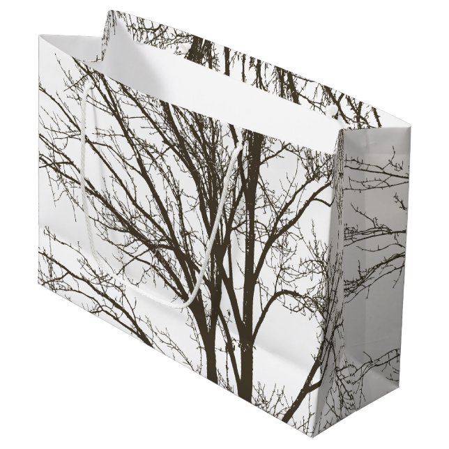 Bolsa De Regalo Grande Rústicas ramas de árbol marrón (Angulo Anverso)