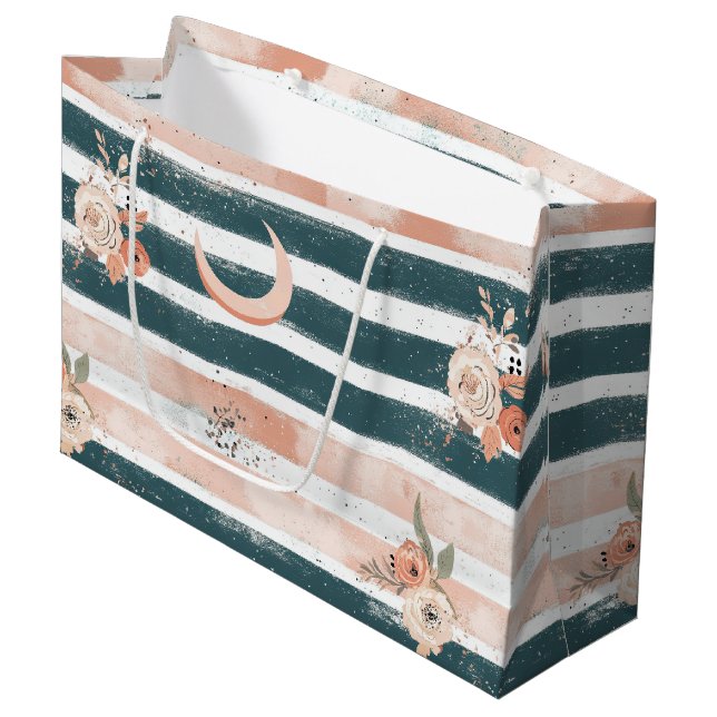 Bolsa De Regalo Grande Rústico Celestial Estriado Luna Sol Terroso (3) (Angulo Anverso)