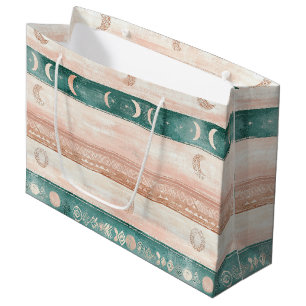 Bolsa De Regalo Grande Rústico Celestial Raya Luna Sol Terroso (7)