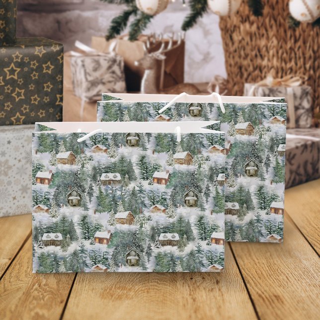 Bolsa De Regalo Grande Rústico de feriado de Woodland navidades (Subido por el creador)