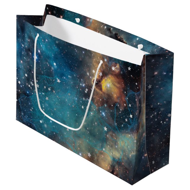 Bolsa De Regalo Grande Rusty Blue Cloud Nebula (Angulo Anverso)