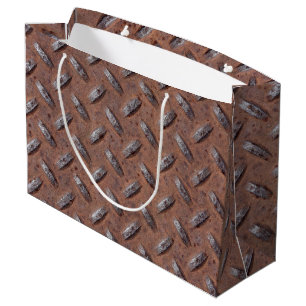 Bolsa De Regalo Grande Rusty Diamond Plate Pattern