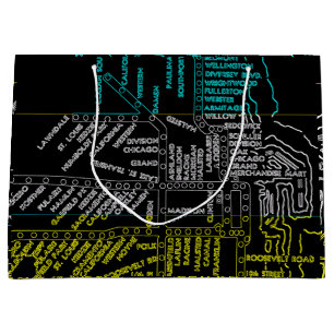 Bolsa De Regalo Grande Ruta del mapa del sistema de vintage del metro de 