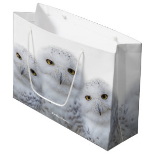 Bolsa De Regalo Grande Sabiduría soñadora de lechuzas nevadas