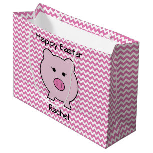 Bolsa De Regalo Grande Sadie la Pascua de Cerdo Rosa~ Cute Girly Kawaii