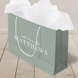 Bolsa De Regalo Grande Sage Green | Elegancia Minimalista moderna