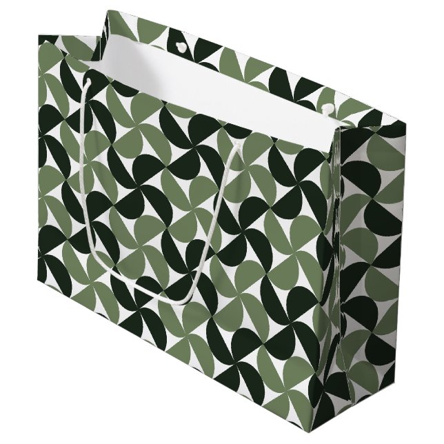 Bolsa De Regalo Grande Sage Green Mid Century Modern Pattern (Angulo Anverso)