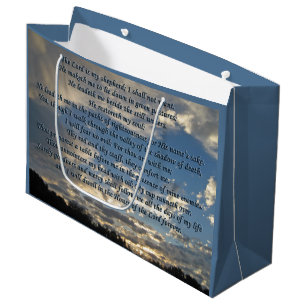Bolsa De Regalo Grande Salmo 23 Bella Biblia Verse Cristiano