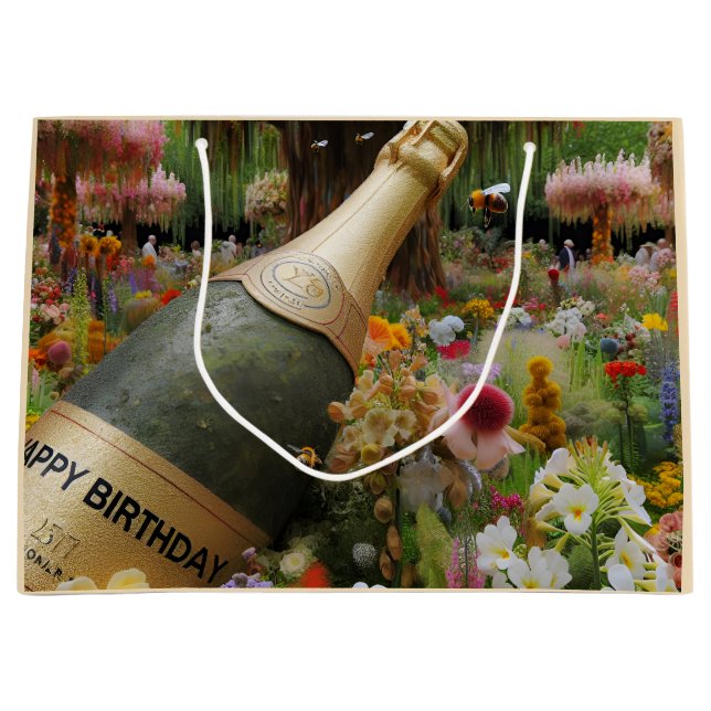 Bolsa De Regalo Grande Saludo de cumpleaños de Natasha Us (Anverso)