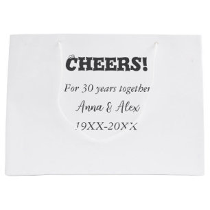 Bolsa De Regalo Grande Saludos a los 30 años juntos aniversario agregar n