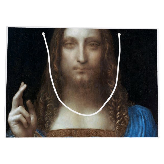 Bolsa De Regalo Grande Salvador Mundi, Jesucristo, Leonardo da Vinci (Reverso)