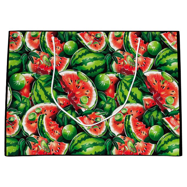 Bolsa De Regalo Grande sandías, cal, hojas de sandía, cal pequeña f (Anverso)