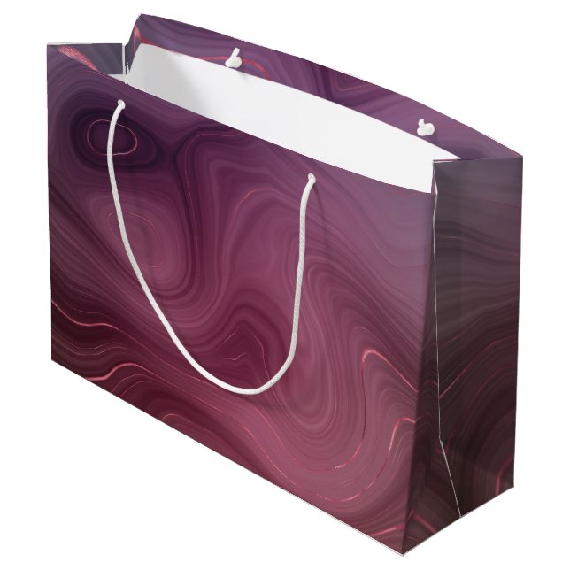 Bolsa De Regalo Grande Sangria Strata | Moody Pink y Purple Luxe Agate (Angulo reverso)