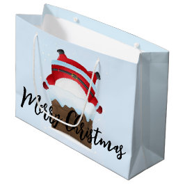 Bolsa De Regalo Grande Santa Atrapada en la chimenea
