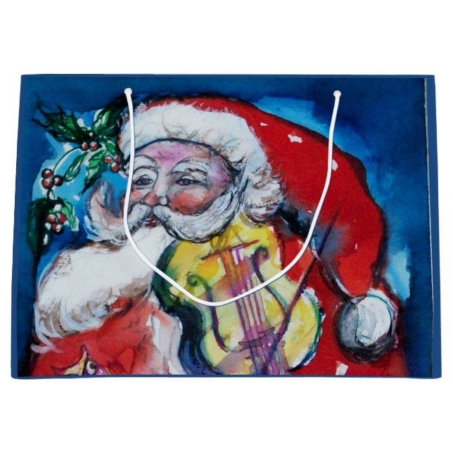 BOLSA DE REGALO GRANDE SANTA CLAUS CON VIOLIN (Anverso)